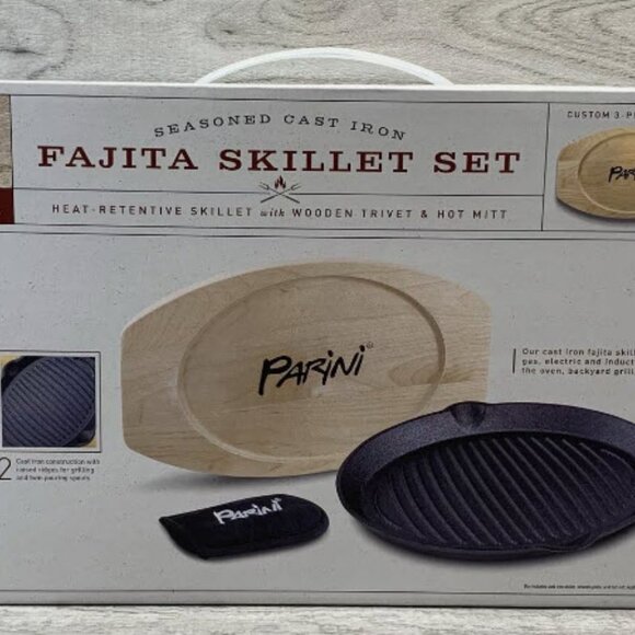 NWOT Parini Skillet Set (Seasoned Cast Iron) - Picture 2 of 6